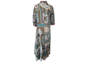 Anjuna Collection Licia Azzurra Blue Floral Maxi Shirt Dress
